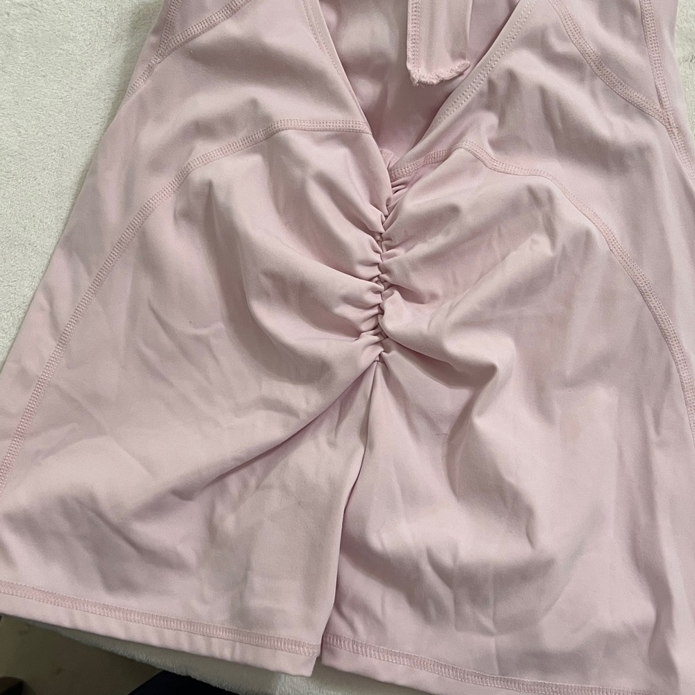 Keep that pump Pink Racerback Ruched Dress - Picture 6 of 6